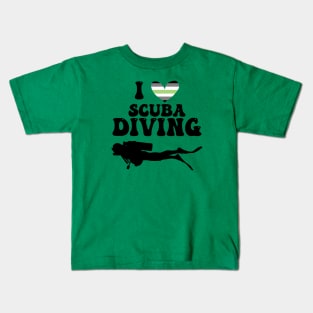 I Heart Scuba Diving (Agender Flag) Kids T-Shirt